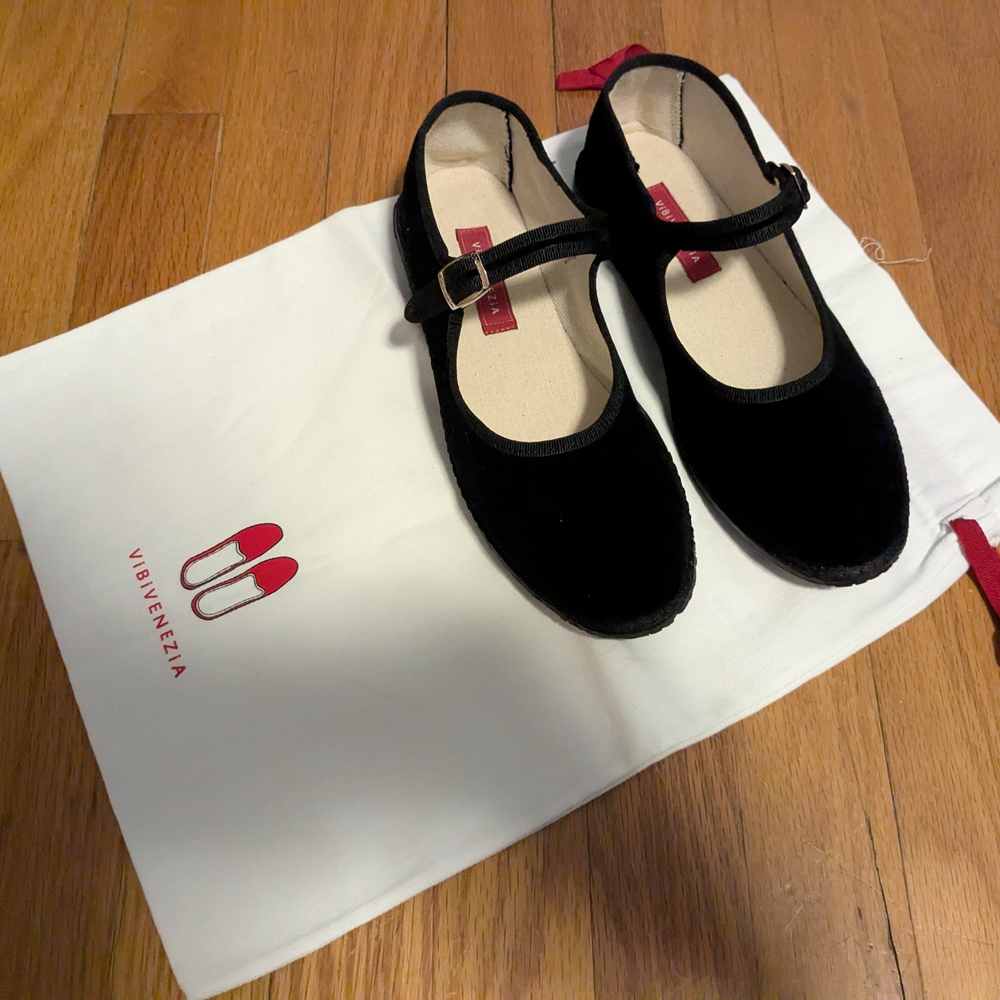 Vivivenezia Black Mary Jane Flats